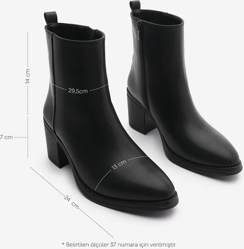 MARJIN Women's High Heel Boots Pointed Toe Zippered Cerin