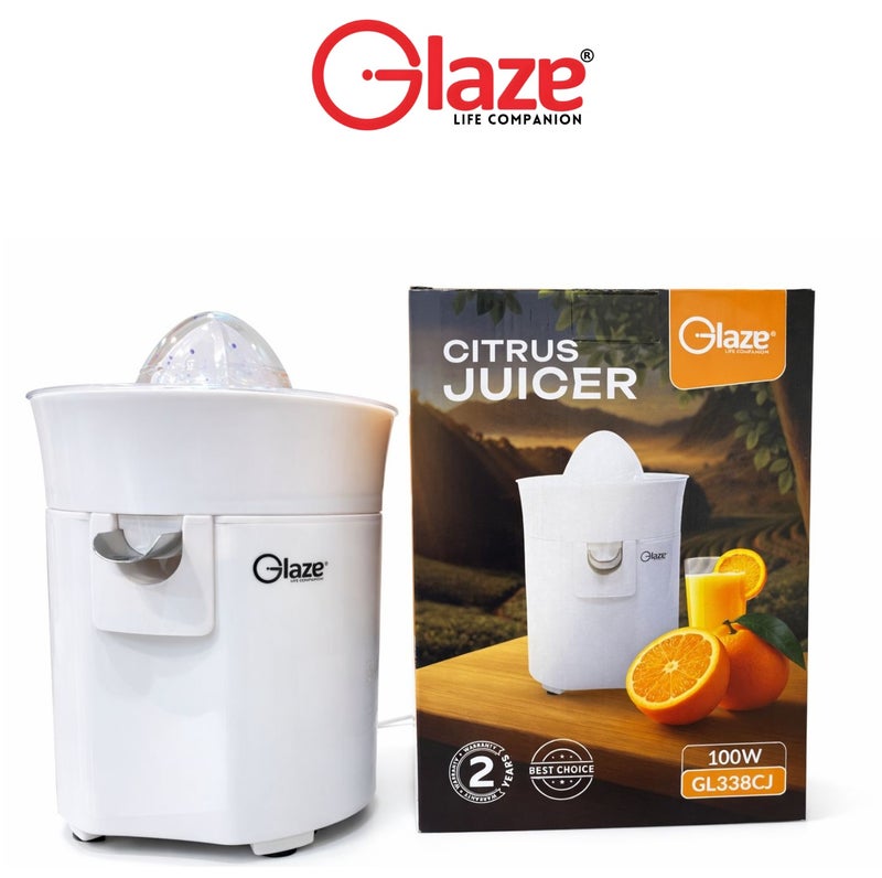 جليز عصارة حمضيات كهربائية 100 واط لاستخراج العصير مع فوهة سكب مباشرة، صانعة عصير أوتوماتيكية للبرتقال والليمون، سهلة التنظيف بأجزاء قابلة للفك، آلة عصير طازج للمطبخ المنزلي، ضمان لمدة سنتين - Image 5