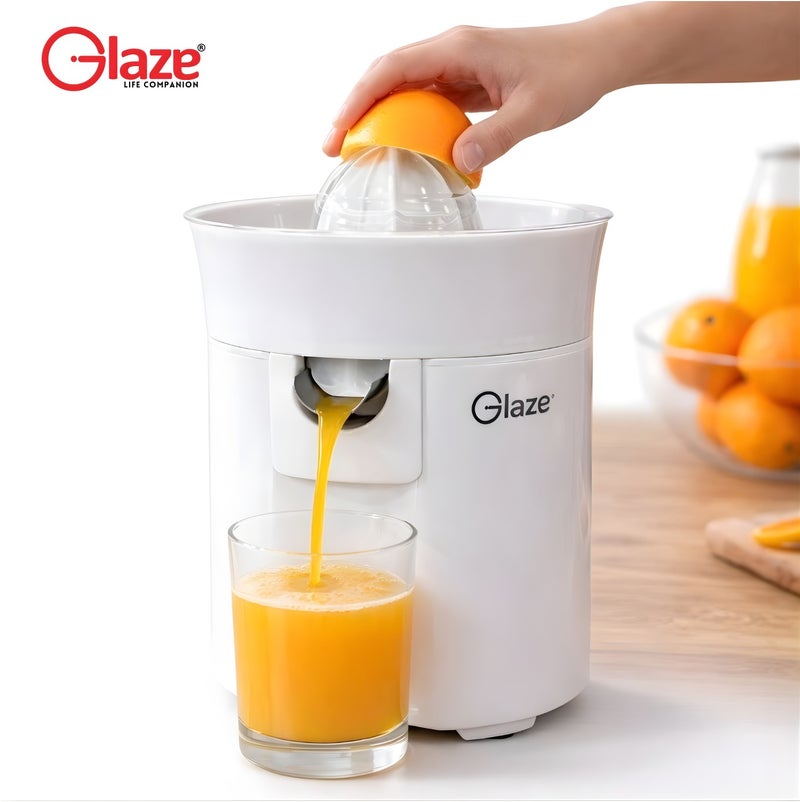 جليز عصارة حمضيات كهربائية 100 واط لاستخراج العصير مع فوهة سكب مباشرة، صانعة عصير أوتوماتيكية للبرتقال والليمون، سهلة التنظيف بأجزاء قابلة للفك، آلة عصير طازج للمطبخ المنزلي، ضمان لمدة سنتين - Image 2