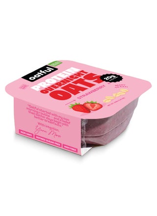 Ready to Eat Strawberry Protein Overnight Oats