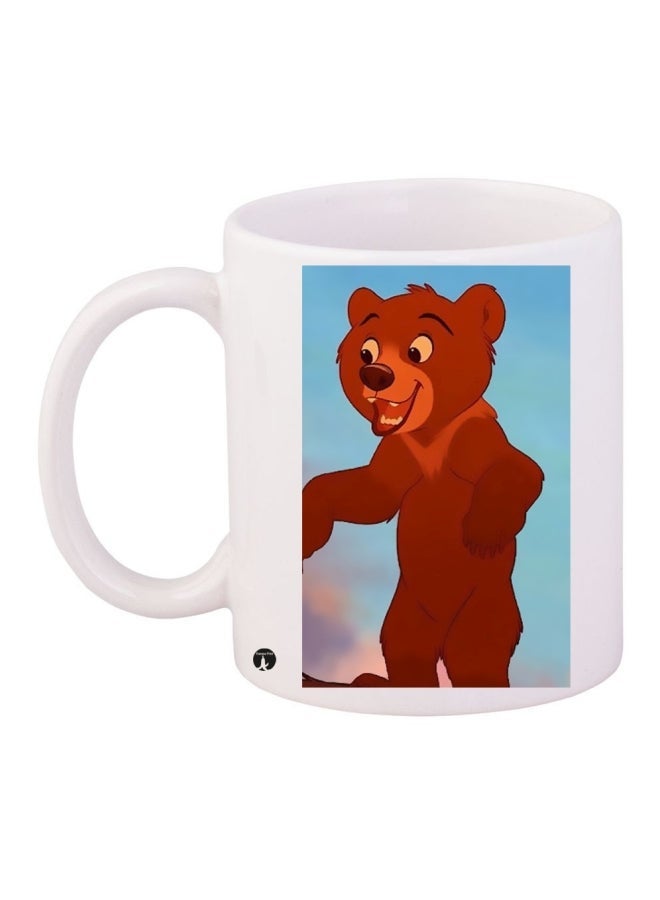 Printed Coffee Mug White/Brown/Blue