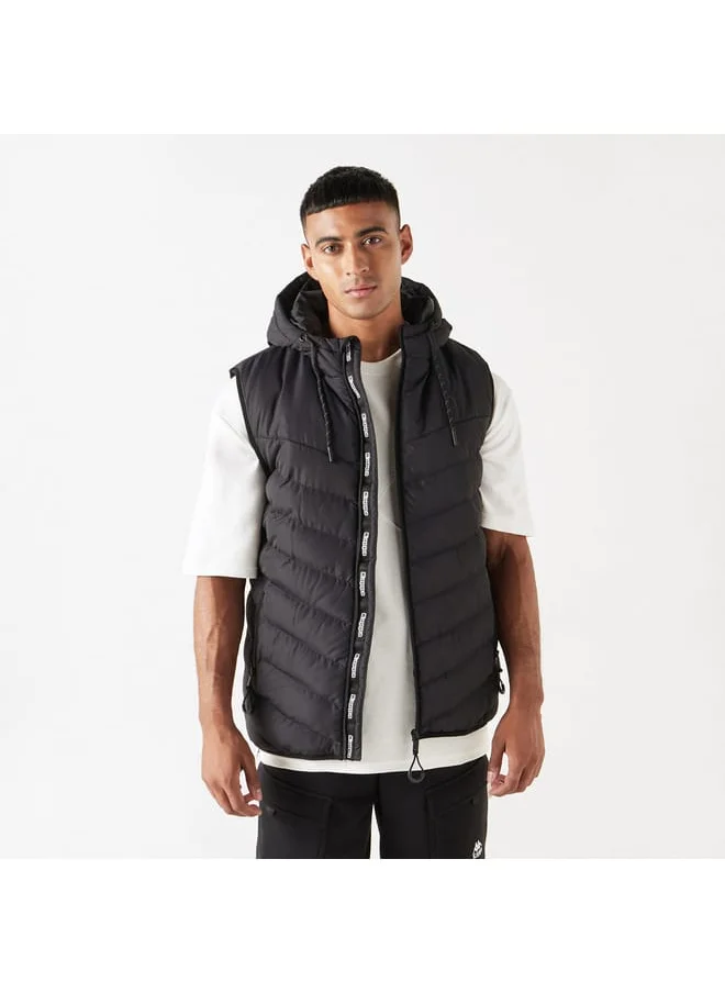 Kappa Kappa Quilted Sleeveless Zip Through Jacket with Hood and Pockets