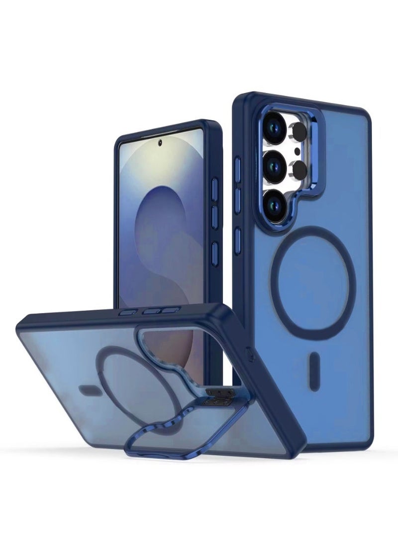 إيغوروف حافظة واقية Samsung S26 Ultra Stand، متوافقة مع وظيفة MagSafe المغناطيسية غطاء خلفي مغناطيسي شبه شفاف ومقاوم للصدمات، جاذبية مغناطيسية قوية لحماية شاملة مناسب لهاتف Galaxy S26 Ultra 5G (أزرق) - Image 1