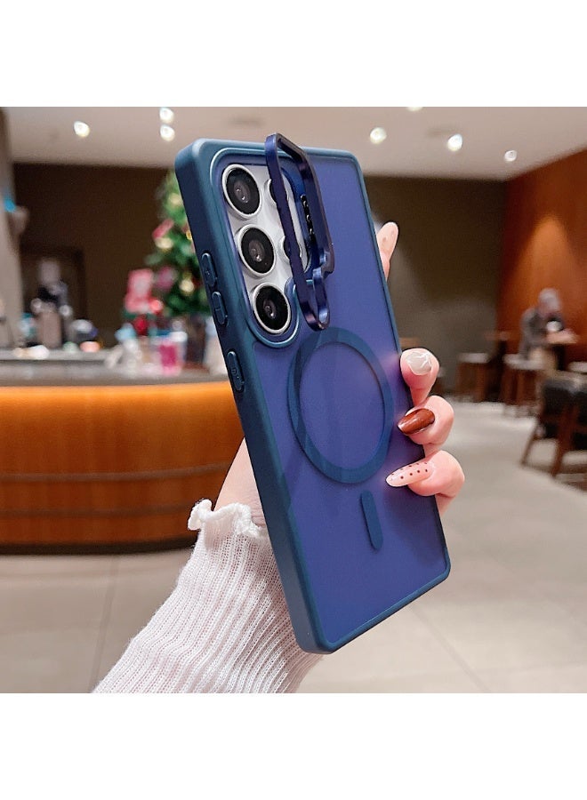 إيغوروف حافظة واقية Samsung S26 Ultra Stand، متوافقة مع وظيفة MagSafe المغناطيسية غطاء خلفي مغناطيسي شبه شفاف ومقاوم للصدمات، جاذبية مغناطيسية قوية لحماية شاملة مناسب لهاتف Galaxy S26 Ultra 5G (أزرق) - Image 2