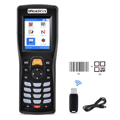 Onewscan Inventory Scanner, Wireless Barcode Scanner 1D&2D&PDF417 Portable Handheld QR Barcode Reader for Collector Data Terminal Inventory Device with 2.2 Inch TFT Color Screen - Image 1
