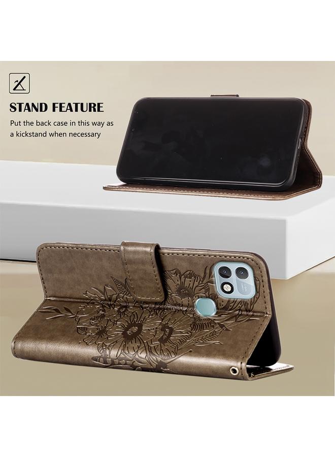 اس-توب جراب لهاتف Infinix Hot 10i / Smart 5 Pro، جراب هاتف جلدي منقوش بنقشة الفراشة - Image 3