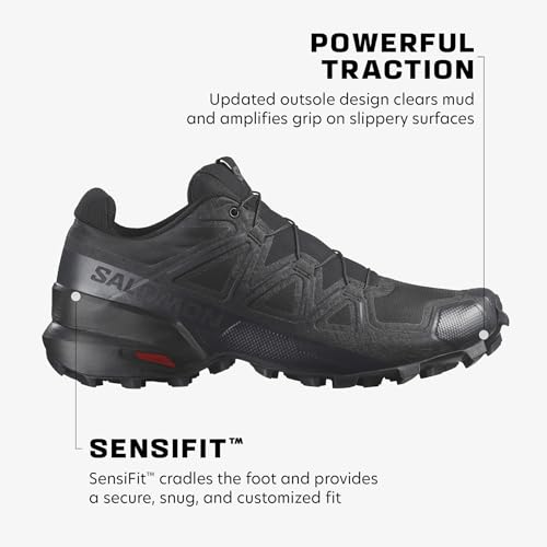 Salomon Men’s Speedcross Trail Running Shoes - Black/Black/Quiet Shade - 11.5 - Image 2