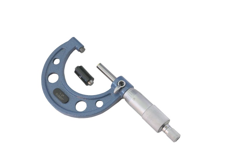 HUOTO 25/50/75/100mm mechanical outside micrometer metric inch system 1-2in(0.0001) Micrometer Imperial Blue QFCB1-2BX 