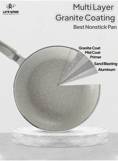 Frying Pan Set - Multi Layer Granite Coating Fry Pan | Include 1x20CM -1x24CM & 1x28CM Non Stick Pan - Heat-Resistant Handle Hanging Loop - PFOA Free Grey - pzsku/Z23A3E8CBB796FE2E6ACBZ/45/_/1724236150/0e3bc879-4cd9-4b80-aee6-2736077e32bb