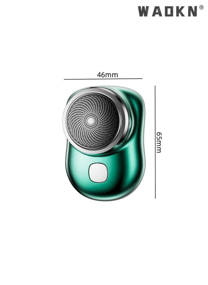 WAOKN Mini Portable Smart Electric Shavers for Men, Detachable Waterproof Electric Razor Rechargeable Shaver, Pocket Size USB Shaver Portable Electric Shaver Travel Shaver for Home,Car,Travel Green  - Image 4