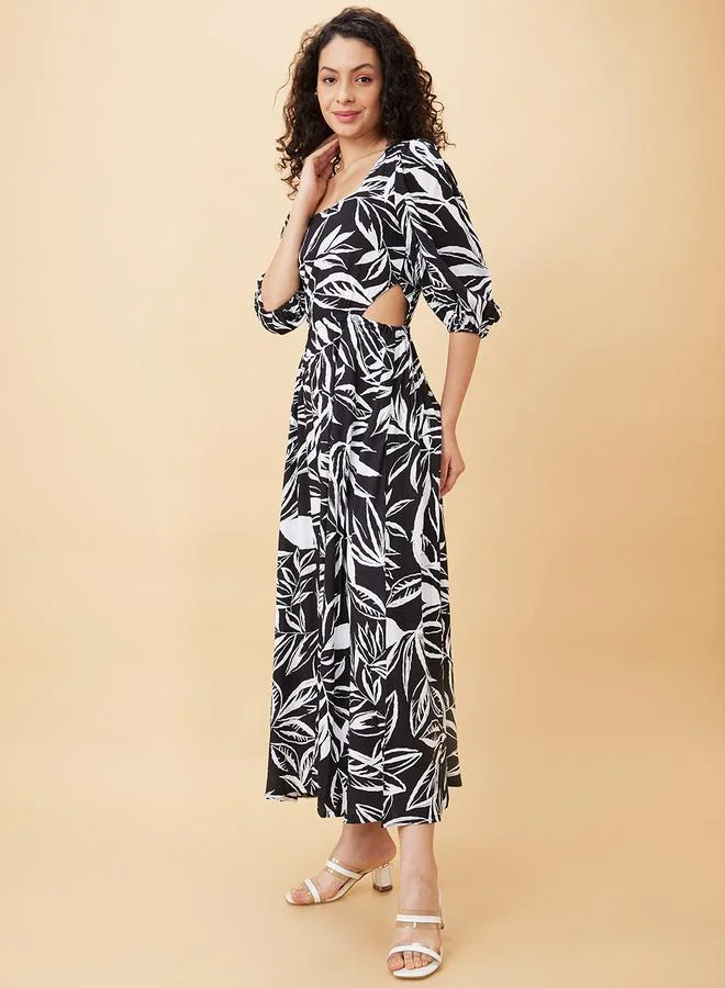globus Women All-Over Print Cut Out Detail A-Line Maxi Dress