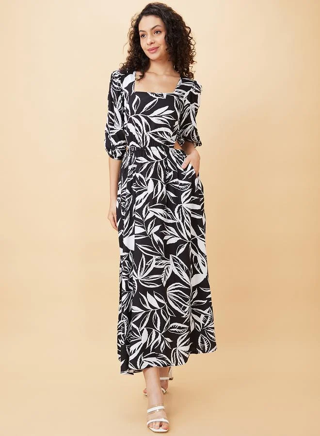 globus Women All-Over Print Cut Out Detail A-Line Maxi Dress