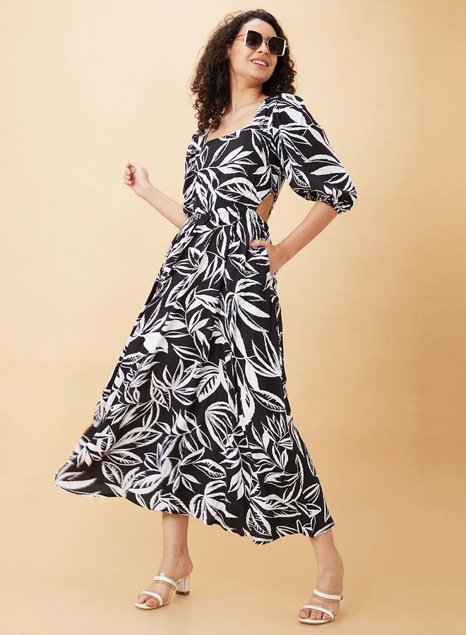 globus Globus Women All-Over Print Cut Out Detail A-Line Maxi Dress
