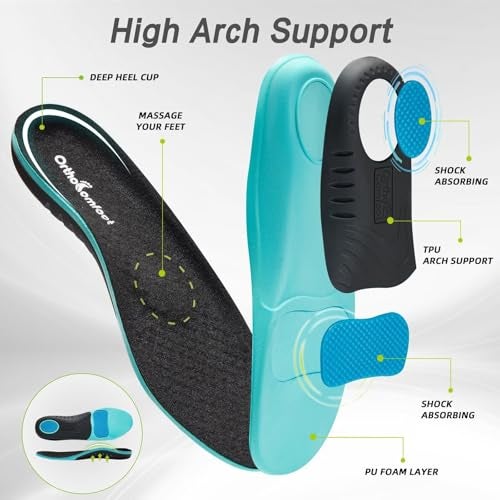 OrthoComfoot أحذية لوفرز نسائية طبية سهلة الارتداء: أحذية لوفرز مرنة لعلاج التهاب اللفافة الأخمصية، أحذية قارب متينة مع دعم للقوس، تخفيف آلام الكعب والقدم سهلة الارتداء للقدم المسطحة باللون الأسود مقاس 8.5 - Image 5