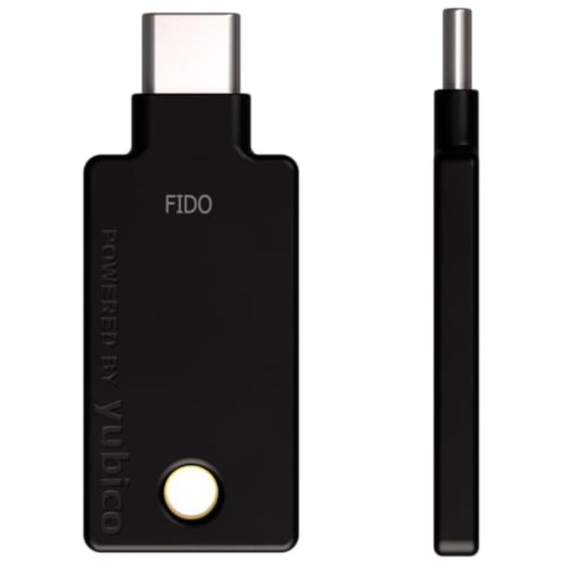 مفتاح أمان للمصادقة الثنائية USB-C/NFC لتسجيل الدخول الرقمي، معدن أسود، معتمد من FIDO U2F/FIDO2 - Image 2