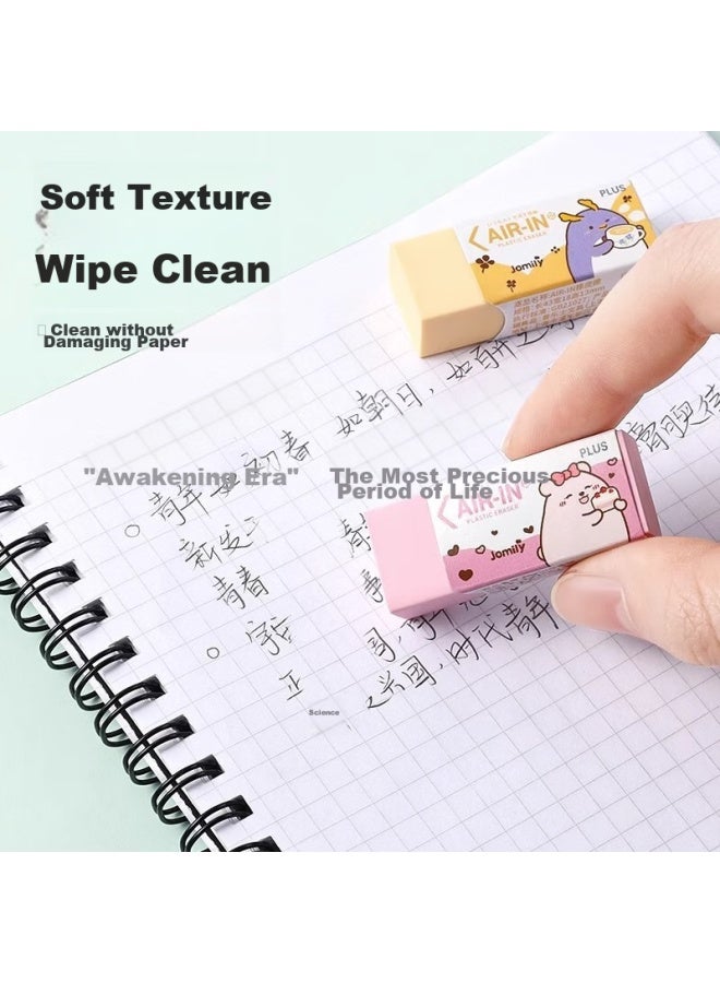 Plus Eraser, Jomily Limited Edition, Cute Cartoon Design For Students, Cleans Well With Less Debris, Pencil Eraser Er-060An, Four Colors - Image 3