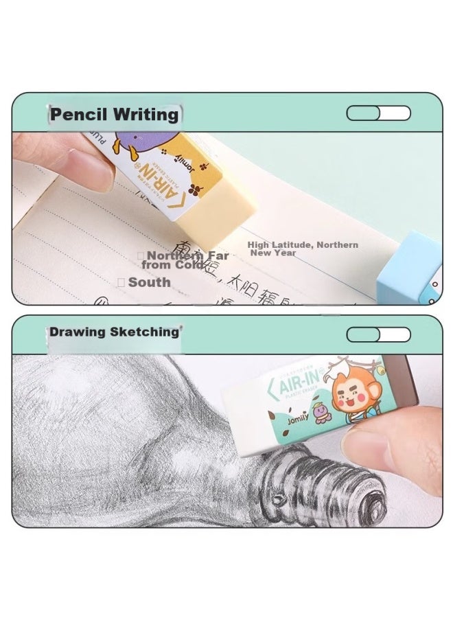 Plus Eraser, Jomily Limited Edition, Cute Cartoon Design For Students, Cleans Well With Less Debris, Pencil Eraser Er-060An, Four Colors - Image 5