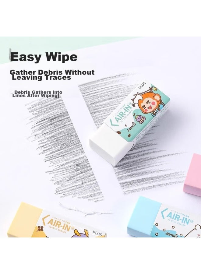 Plus Eraser, Jomily Limited Edition, Cute Cartoon Design For Students, Cleans Well With Less Debris, Pencil Eraser Er-060An, Four Colors - Image 4