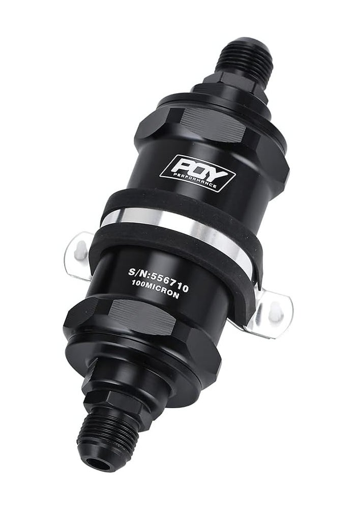 pqy فلتر وقود خطي PQYRACING AN6/AN8/AN10 ل E85 إيثانول مع عنصر من الفولاذ المقاوم للصدأ 100 ميكرون - Image 1