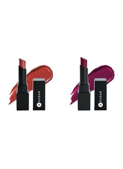 SUGAR Cosmetics Longwear Matte Lipstick - 03 Rust Have (Subtle Burnt Red) - 3.5 gms And Longwear Matte Lipstick - 08 Berry Picking (Berry) - 3.5 gms 