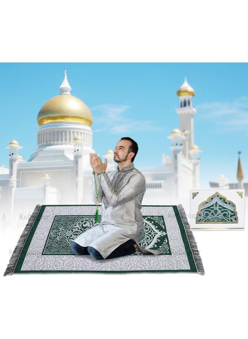 أرام سجادة صلاة مع خرزات صلاة، سجادة صلاة ناعمة مع صندوق هدايا مربع أنيق، للرجال والنساء والأطفال الذين يصلون - Image 5