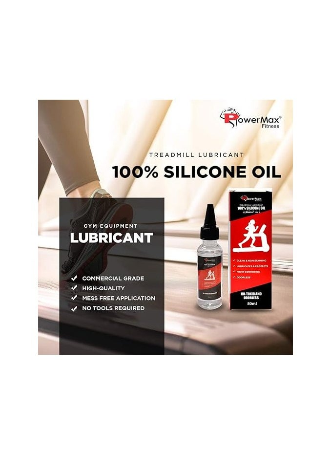 PowerMax Fitness - PowerMax Fitness Multi-Purpose 100% Pure Silicone Treadmill Belt Lubricant, Full Belt Width Lubrication, No Odor & No Propellants, Nozzle Cap for Easy Application - Image 1