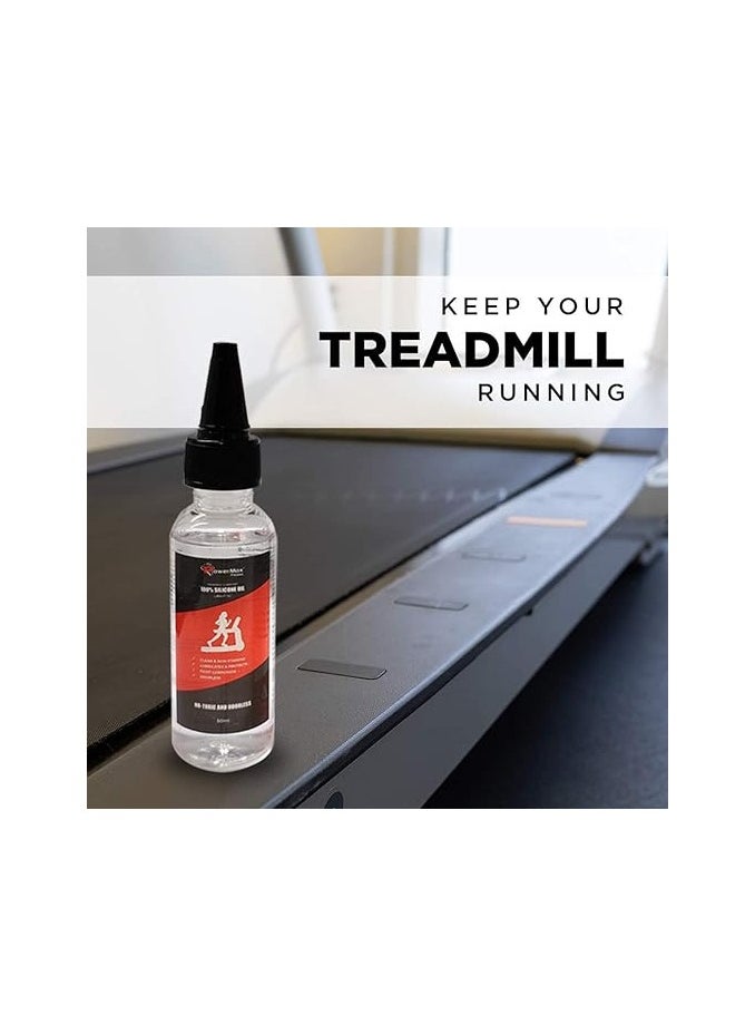 PowerMax Fitness - PowerMax Fitness Multi-Purpose 100% Pure Silicone Treadmill Belt Lubricant, Full Belt Width Lubrication, No Odor & No Propellants, Nozzle Cap for Easy Application - Image 1