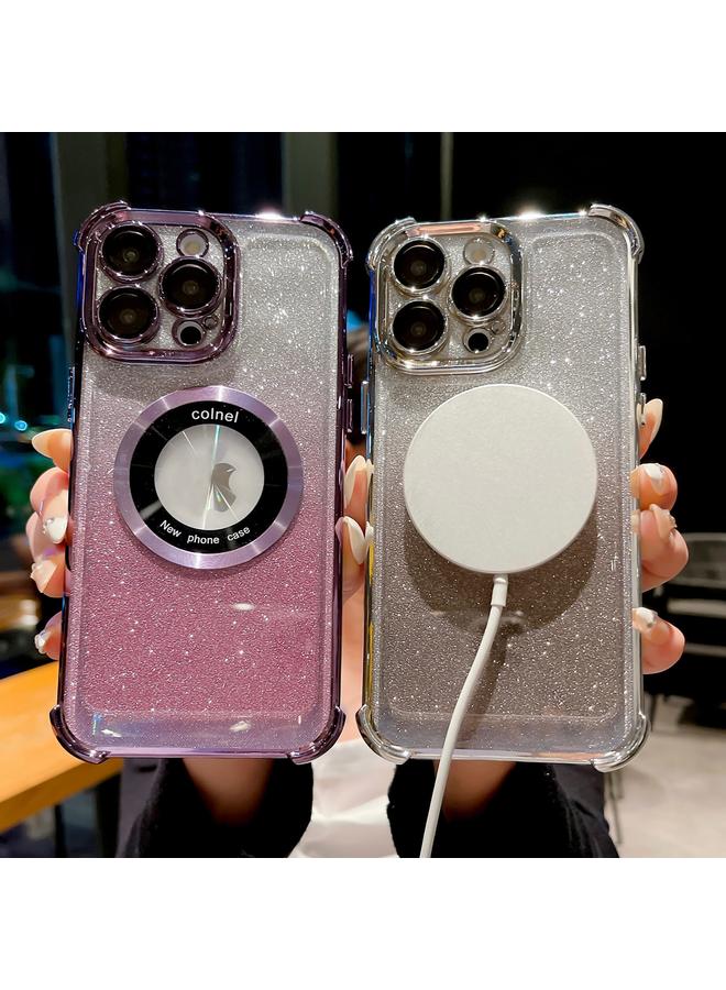 S-TOP Case For iPhone 14 Pro 6D Electroplating Gradient Glitter Armor Magsafe Phone Case - Image 3