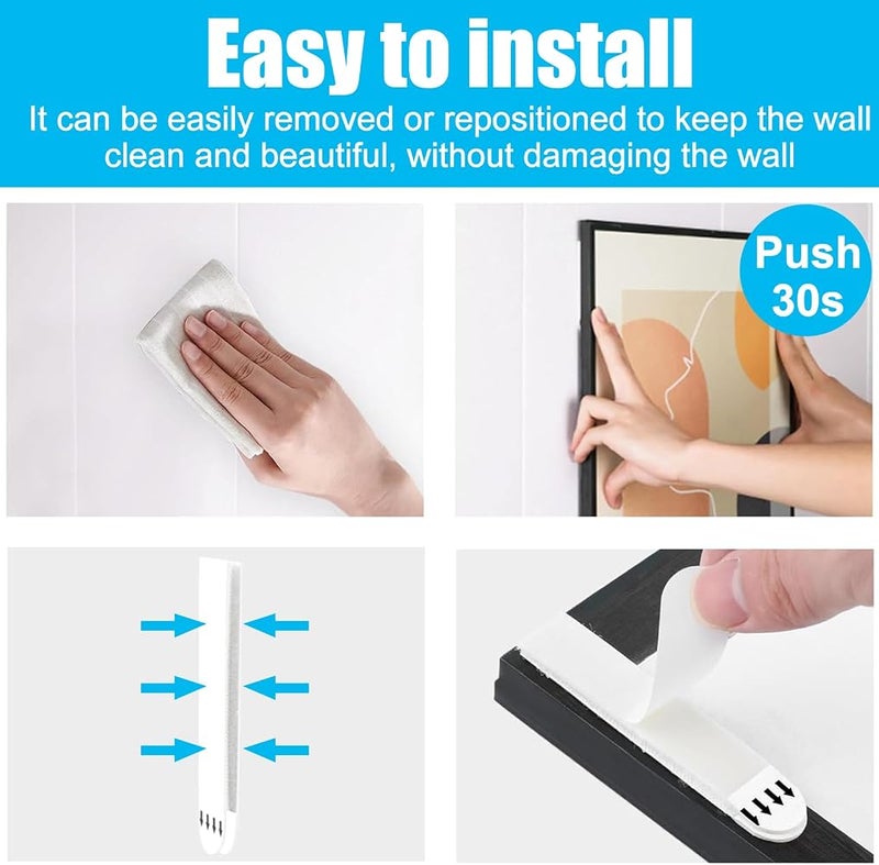 Trezalmyx Picture Hanging Strips Heavy Duty, 36-Pairs(72PCS) Large Command Strips, Picture Hanger Kit, Damage Free Command Strips for Walls, Wall Sticky for Hanging without nails - Image 3