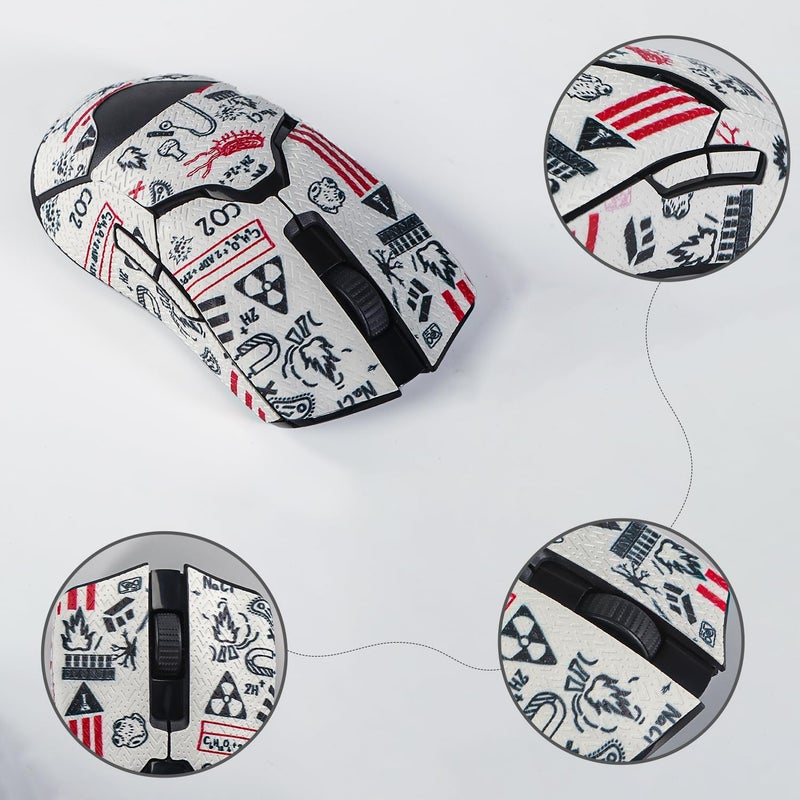 immoenuc Mouse Grip Tape Stickers for Razer Viper/Viper Ultimate, Anti Slip Skin, Sweat-Resistant, Pre-Cut, White - Image 4
