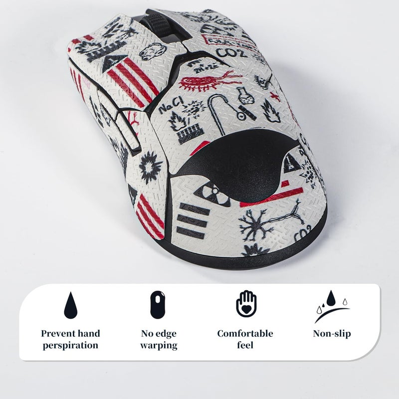 immoenuc Mouse Grip Tape Stickers for Razer Viper/Viper Ultimate, Anti Slip Skin, Sweat-Resistant, Pre-Cut, White - Image 5