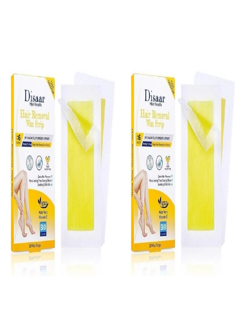 Disaar 2 piececs of Hair Removal Wax Strip Aloe Vera and Vitamin E 20 Wax Strips  - Image 5
