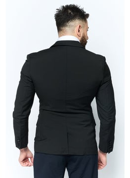 Asos Design Men Regular Fit Plaid Semi-Formal Blazer, Black  - Image 4