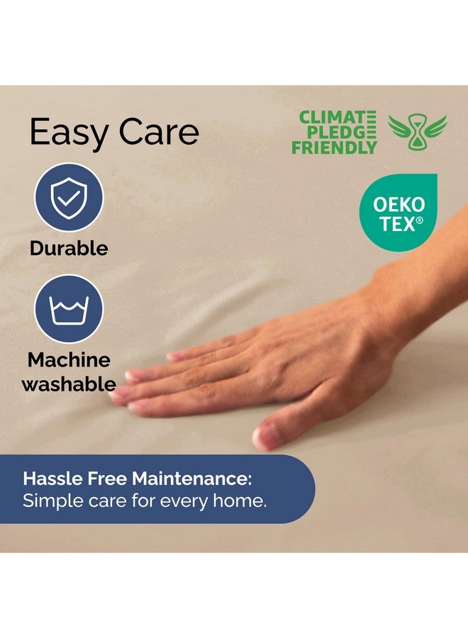 CGK Unlimited Extra Deep Queen Fitted Sheet - Hotel Luxury Single Fitted Sheet Only - Easily Fits 18 inch to 24 inch Mattress - Ultra Soft, Wrinkle Free w/Extra Deep Pockets - Easy-Care, Breathable & Comfy - Cream - Image 5
