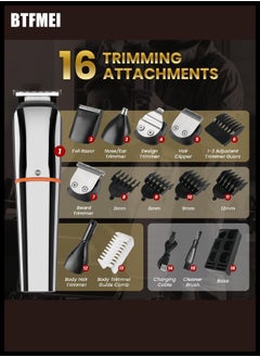 BTFMEI 6 in 1 Body Trimmer for Men, USB Rechargeable Waterproof Hair Clippers, Electric Nose Face Hair Trimmer Mustache Body Shaver with LED Display  - Image 4