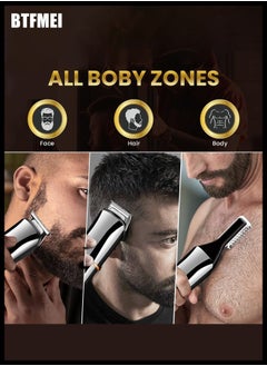 BTFMEI 6 in 1 Body Trimmer for Men, USB Rechargeable Waterproof Hair Clippers, Electric Nose Face Hair Trimmer Mustache Body Shaver with LED Display  - Image 2