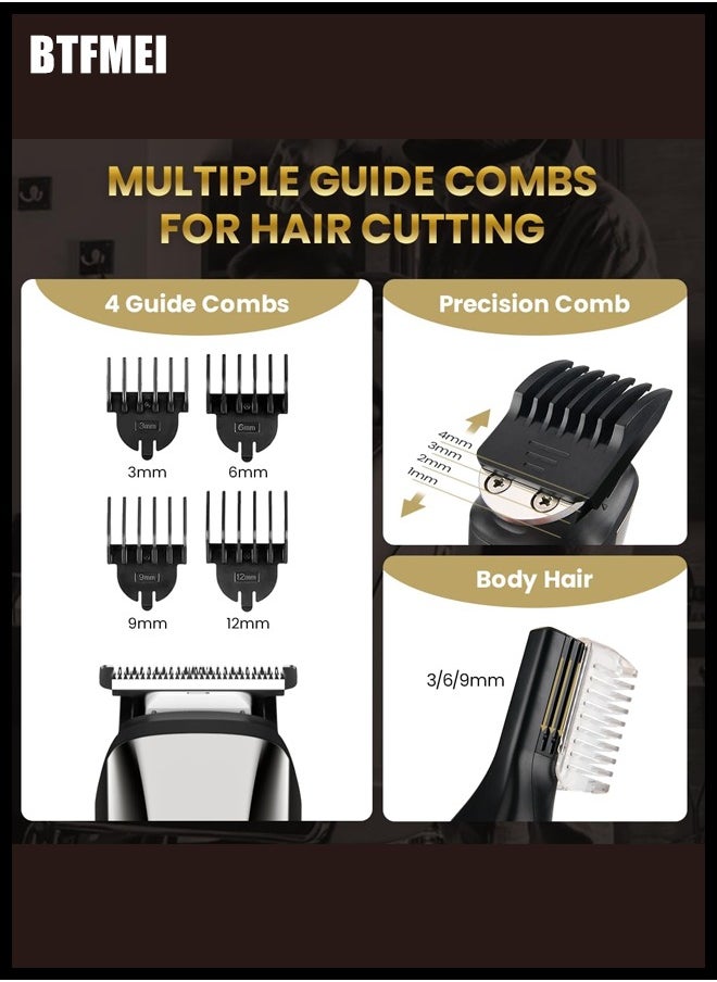 BTFMEI - 6 in 1 Body Trimmer for Men, USB Rechargeable Waterproof Hair Clippers, Electric Nose Face Hair Trimmer Mustache Body Shaver with LED Display - Image 1