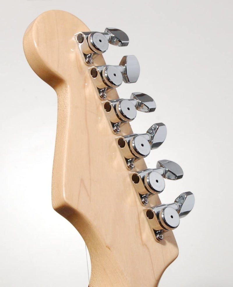 Hipshot Grip-Lock 6 inline Enclosed 21mm Post Locking Tuners - Chrome - Non-Staggered - Image 2
