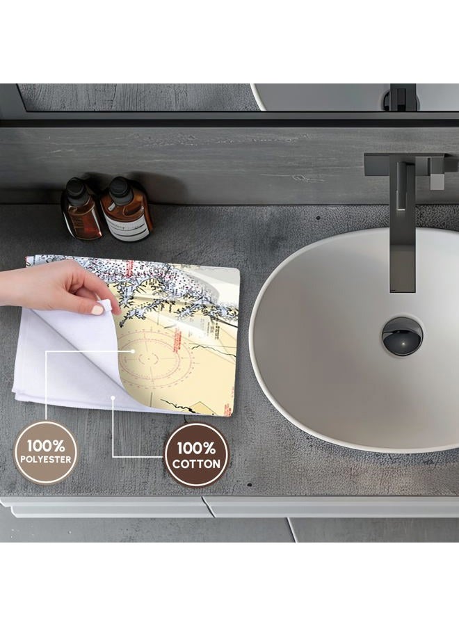 3DROSE 3D Rose Print of Chart with Sailboat and Chesapeake Bay TWL_204864_1 Towel, 15" x 22" - Image 4