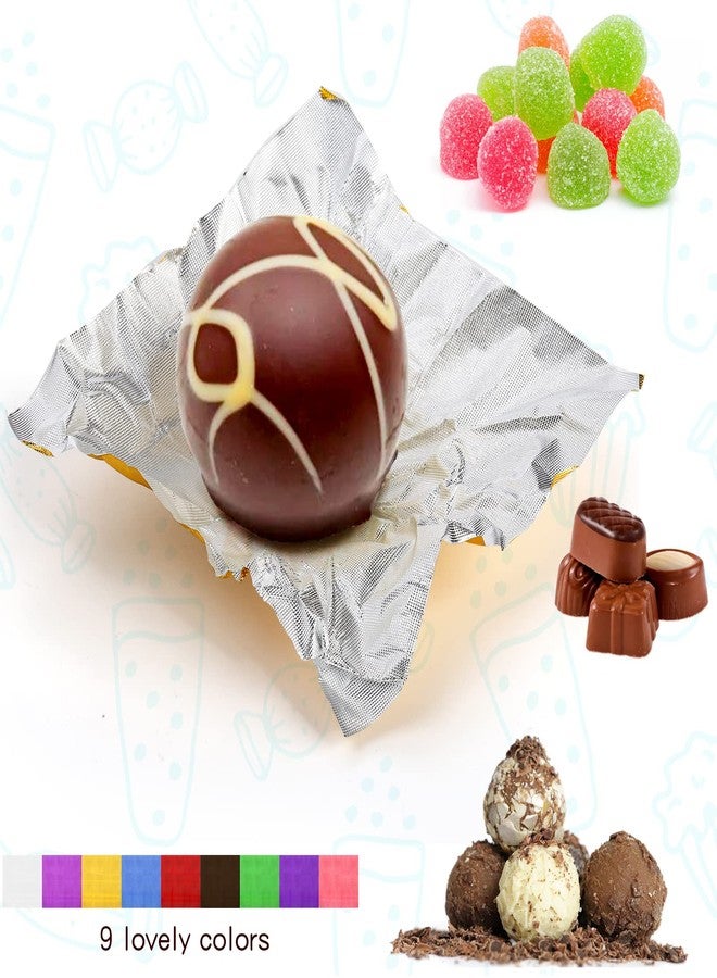 ZEAYEA 900 Pcs Foil Chocolate Candy Wrappers, 9 Colors Sugar Aluminum Foil Wrappers, 4x4 inches Square Chocolate Packaging Wrapping Papers for Caramel and DIY Candy Decoration - Image 5