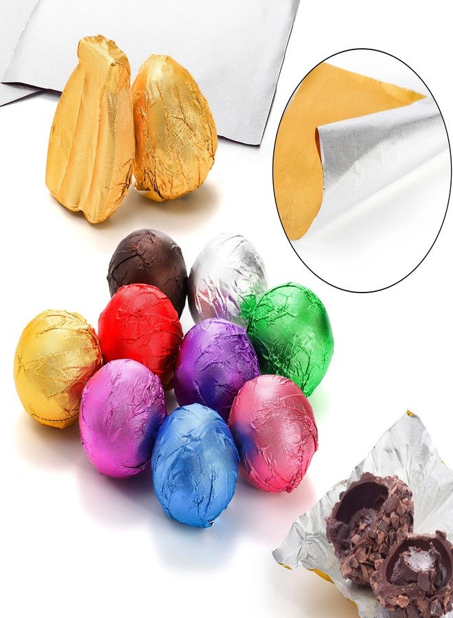 ZEAYEA 900 Pcs Foil Chocolate Candy Wrappers, 9 Colors Sugar Aluminum Foil Wrappers, 4x4 inches Square Chocolate Packaging Wrapping Papers for Caramel and DIY Candy Decoration - Image 3