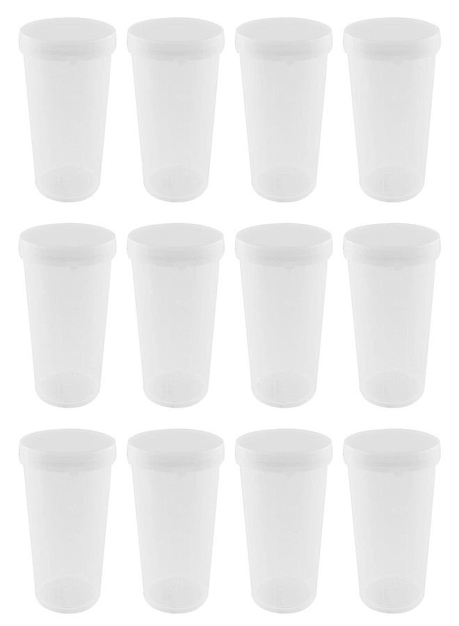 JCBIZ Measuring Cup JCBIZ 12pcs 50ml Plastic Graduated Transparent Measuring Cups with Lid Liquid Container Medicine Measuring Measure Cups Clear Mixing Cup - Image 2