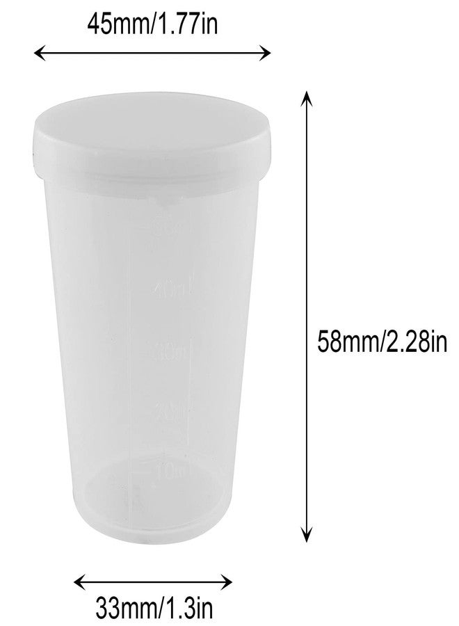 JCBIZ Measuring Cup JCBIZ 12pcs 50ml Plastic Graduated Transparent Measuring Cups with Lid Liquid Container Medicine Measuring Measure Cups Clear Mixing Cup - Image 3