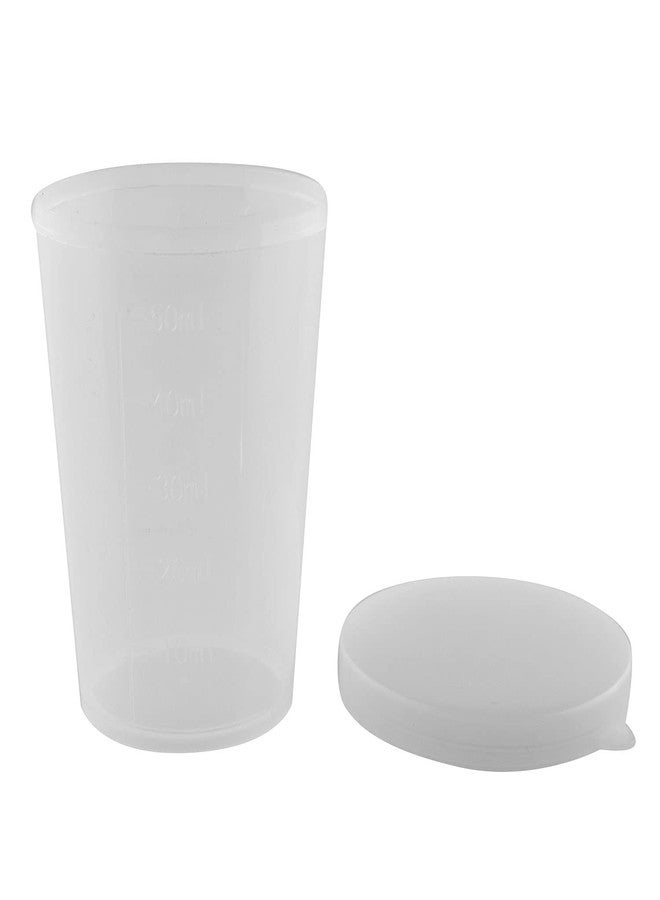 JCBIZ Measuring Cup JCBIZ 12pcs 50ml Plastic Graduated Transparent Measuring Cups with Lid Liquid Container Medicine Measuring Measure Cups Clear Mixing Cup - Image 4