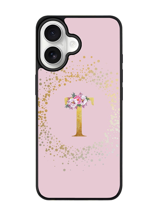 Stylizedd iPhone 17 Case, [Compatible with MagSafe] Slim Magnetic cover Phone Case iPhone 17 -Custom Monogram Floral - T  (Pink ) - Image 1