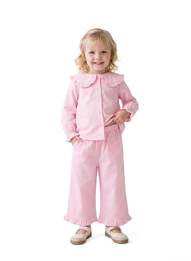 Ruffled Cotton Trousers