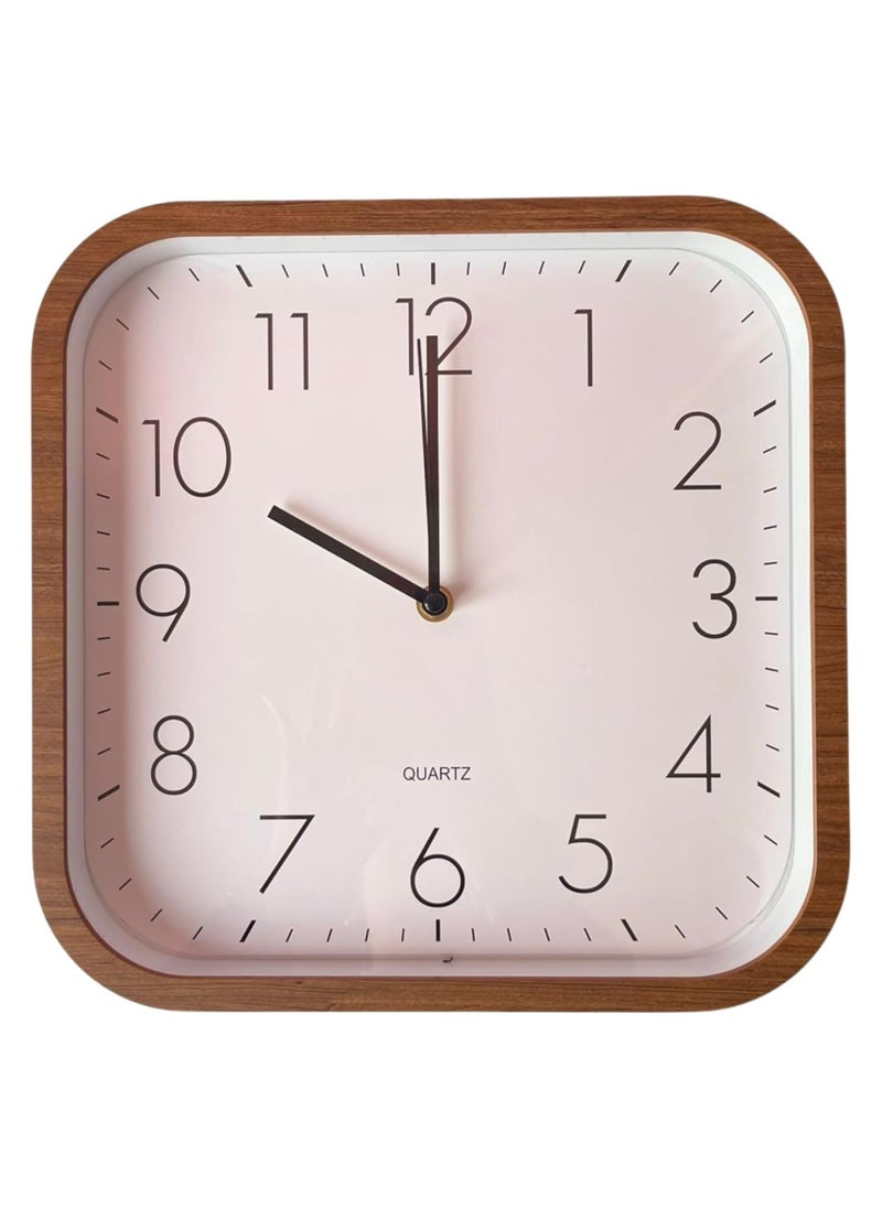 ماركة غير محددة - Modern decorative round quartz wall clock large analogue display battery operated for homes and offices 30Cm Grey with textile like frame - ck6 - Image 1