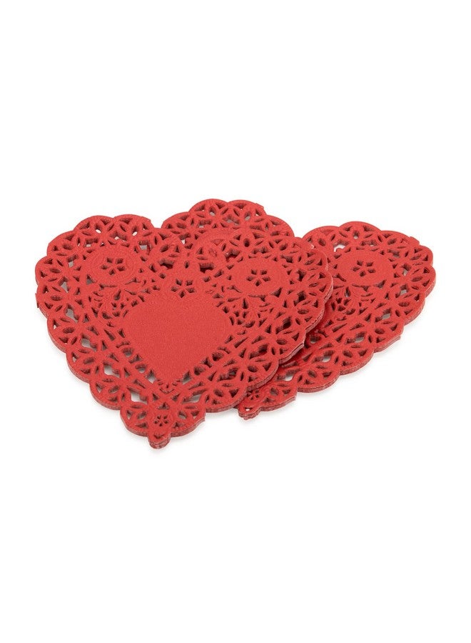 Hygloss Products Heart Paper Doilies 4 Inch Red Lace Doily For Decorations Crafts Parties 100 Pack - Image 5