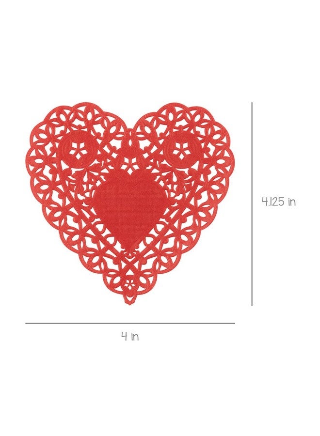 Hygloss Products Heart Paper Doilies 4 Inch Red Lace Doily For Decorations Crafts Parties 100 Pack - Image 3