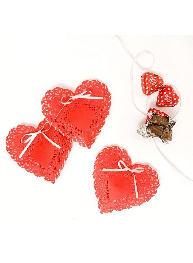 Hygloss Products Heart Paper Doilies 4 Inch Red Lace Doily For Decorations Crafts Parties 100 Pack - Image 2